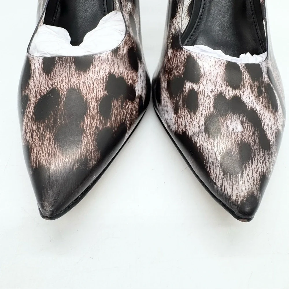 NWOT Vince Camuto Anessta Pump Animal print Leopard Pointed High Heels Clear 7.5